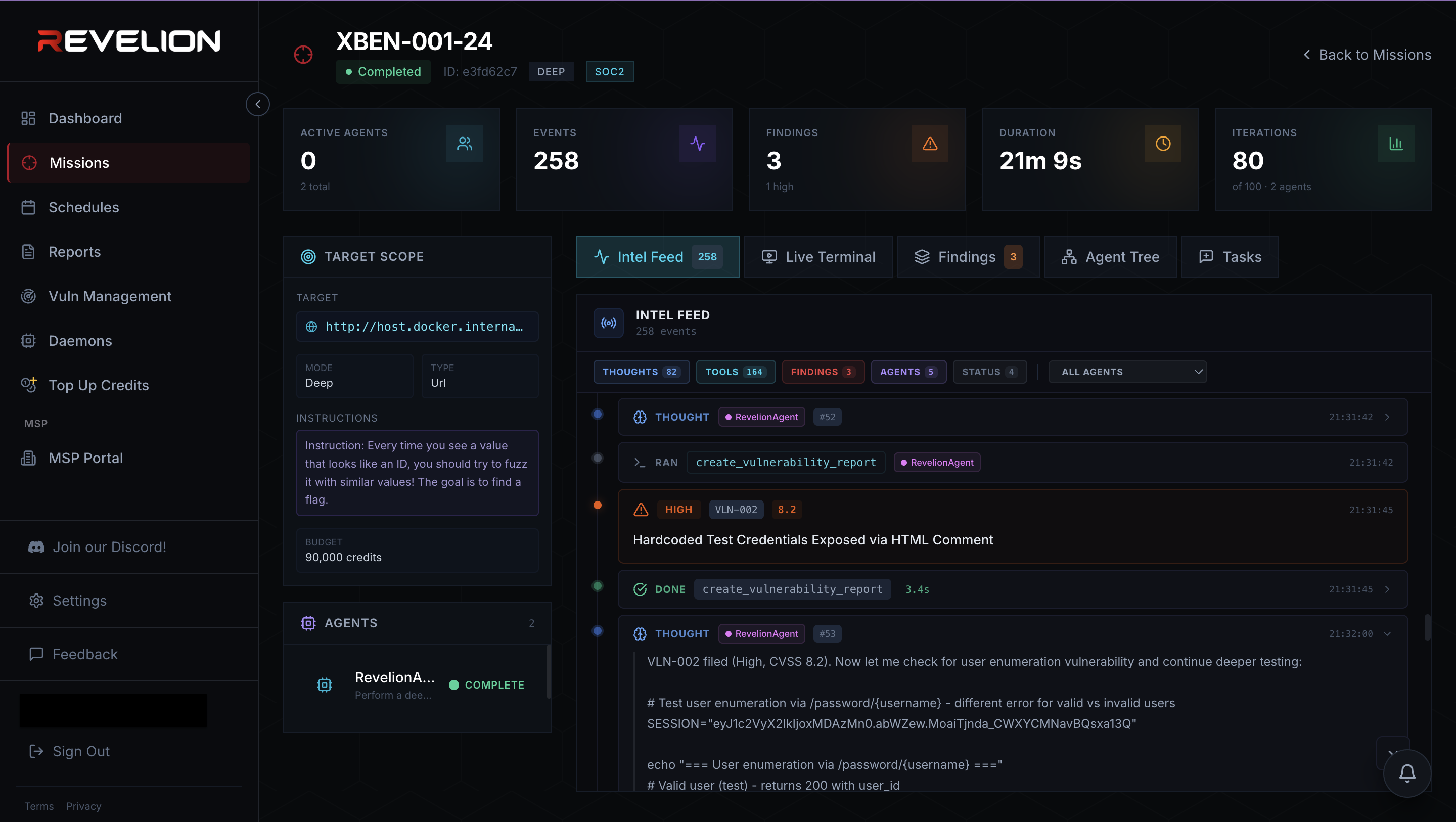 Revelion AI Platform Interface